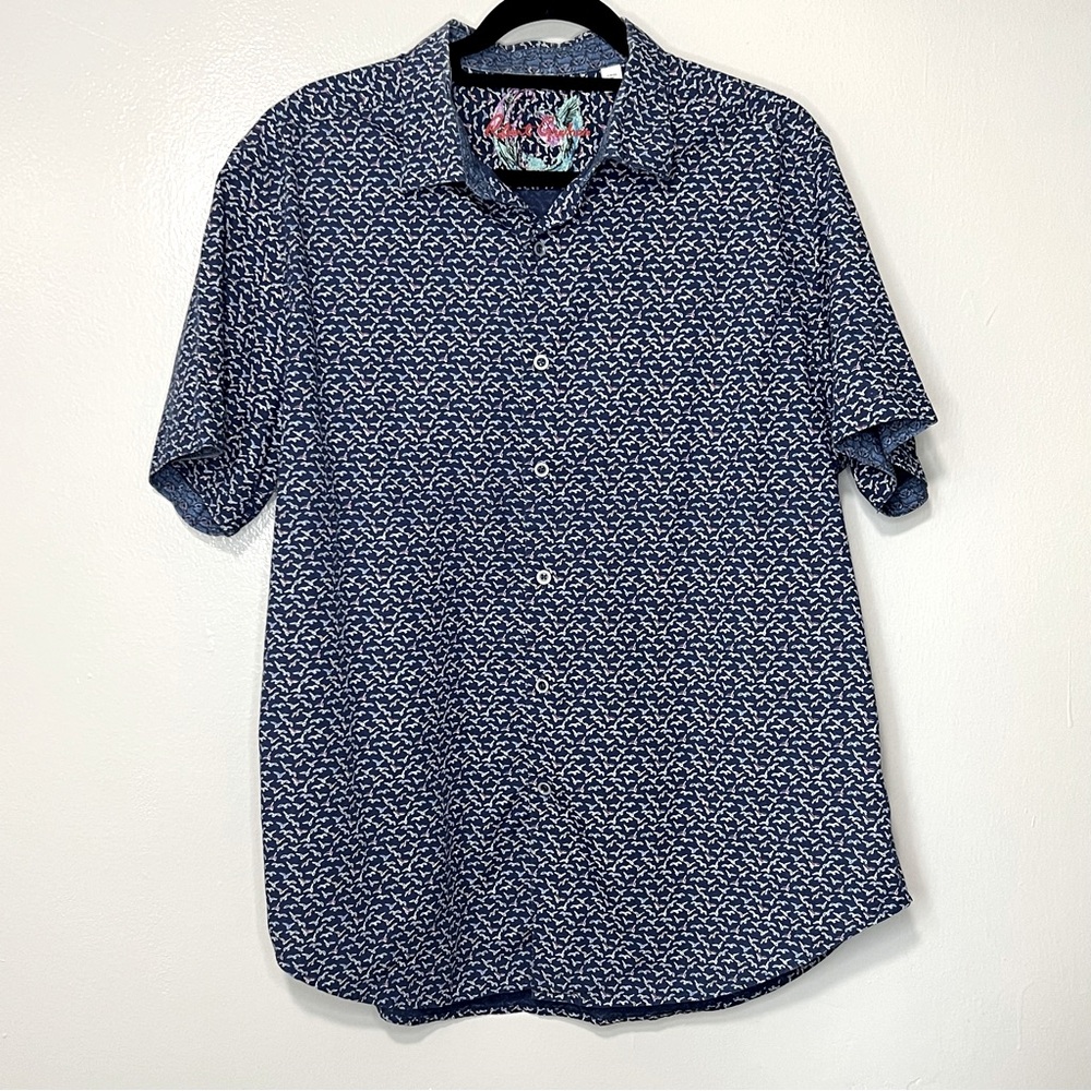 Robert Graham Classic Fit Birds Print Casual Button Down Coupe Classique Sz XL
